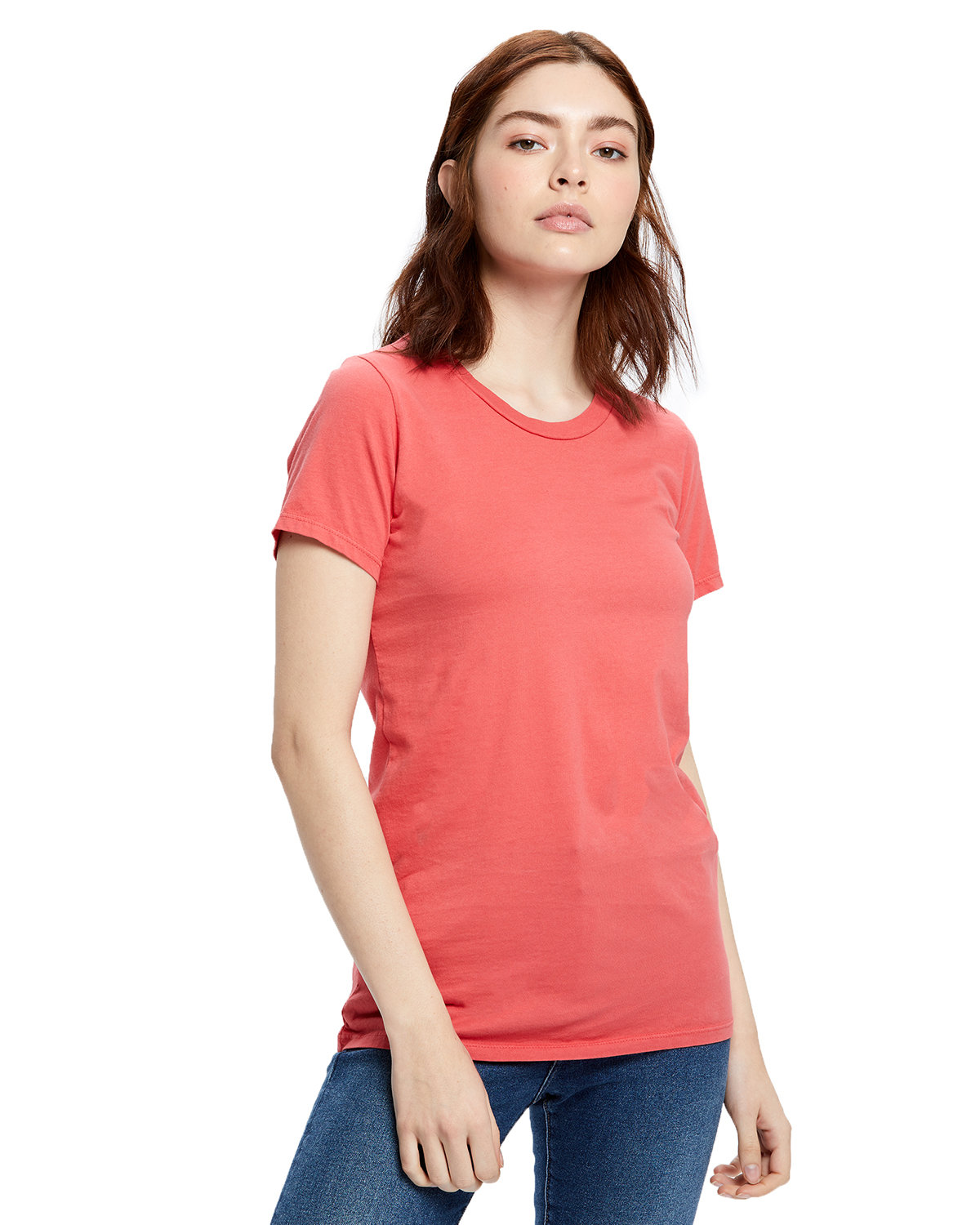 US Blanks Ladies' Made in USA Short Sleeve Crew T-Shirt CORAL 