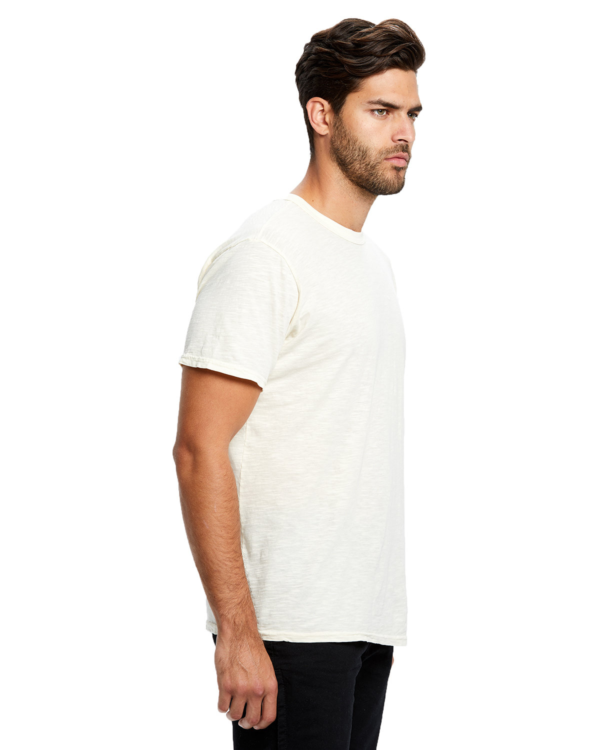 US Blanks Men's Short-Sleeve Slub Crewneck T-Shirt Garment-Dyed ...