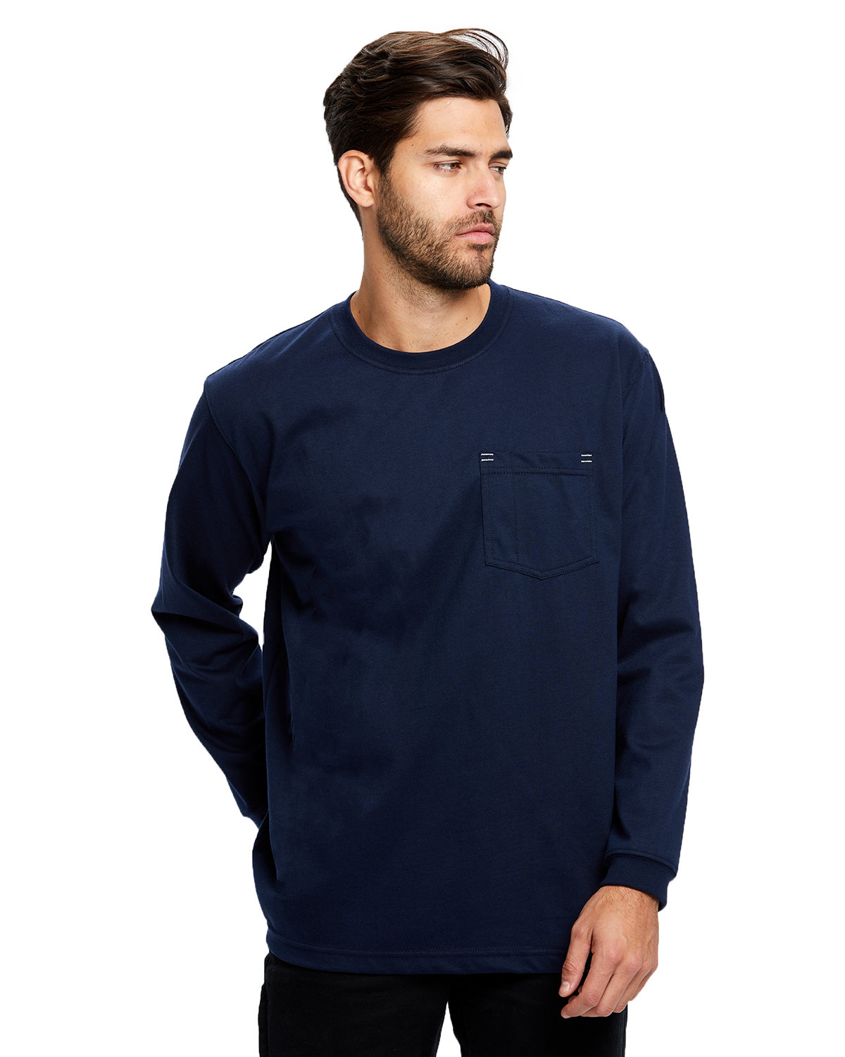 US Blanks Men's Flame Resistant Long Sleeve Pocket T-Shirt | alphabroder