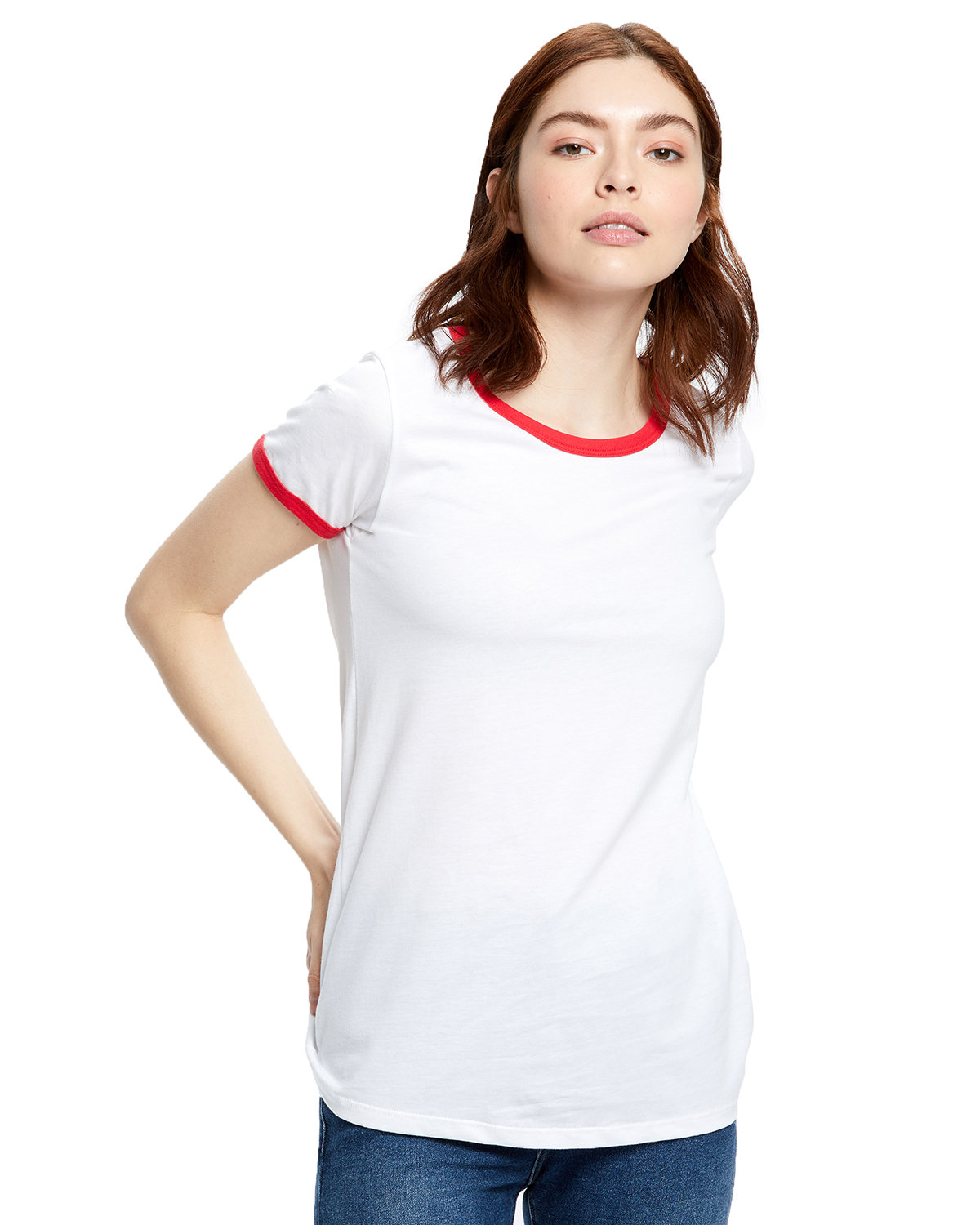 US Blanks Ladies' Classic Ringer T-Shirt | alphabroder