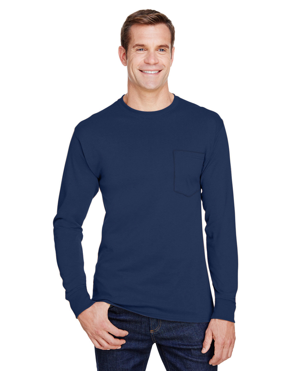 Hanes Adult Workwear Long-Sleeve Pocket T-Shirt | alphabroder