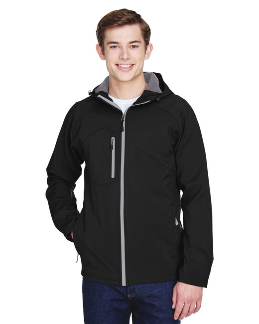 North End Men's Prospect Two-Layer Fleece Bonded Soft Shell Hooded 