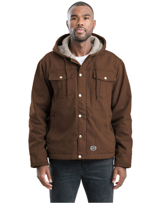 Berne Men's Vintage Washed Sherpa-Lined Hooded Jacket | alphabroder