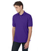 Hanes Adult 50/50 EcoSmart® Jersey Knit Polo purple ModelQrt