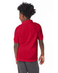 Hanes Youth 50/50 EcoSmart® Jersey Knit Polo deep red ModelBack