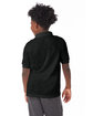 Hanes Youth 50/50 EcoSmart® Jersey Knit Polo black ModelBack
