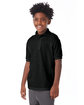 Hanes Youth 50/50 EcoSmart® Jersey Knit Polo black ModelQrt