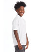 Hanes Youth 50/50 EcoSmart® Jersey Knit Polo white ModelSide