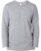 Threadfast Apparel Unisex Ultimate CVC Long-Sleeve T-Shirt heather grey OFFront