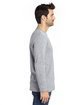 Threadfast Apparel Unisex Ultimate CVC Long-Sleeve T-Shirt heather grey ModelSide