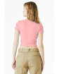 Bella + Canvas Ladies' Micro Ribbed Baby T-Shirt solid pink blend ModelBack