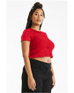 Bella + Canvas Ladies' Micro Ribbed Baby Tee solid red blend ModelSide