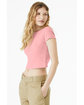Bella + Canvas Ladies' Micro Ribbed Baby T-Shirt solid pink blend ModelSide
