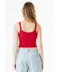 Bella + Canvas Ladies' Micro Ribbed Scoop Tank solid red blend ModelBack