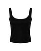 Bella + Canvas Ladies' Micro Ribbed Scoop Tank solid blk blend OFFront