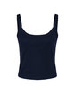 Bella + Canvas Ladies' Micro Ribbed Scoop Tank solid navy blend OFFront