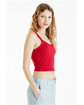 Bella + Canvas Ladies' Micro Ribbed Scoop Tank solid red blend ModelSide