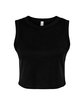 Bella + Canvas Ladies' Micro Rib Muscle Crop Tank solid blk blend OFFront