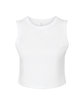 Bella + Canvas Ladies' Micro Rib Muscle Crop Tank solid wht blend OFFront