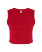 Bella + Canvas Ladies' Micro Rib Muscle Crop Tank solid red blend OFFront