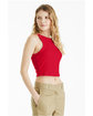 Bella + Canvas Ladies' Micro Ribbed Racerback Tank solid red blend ModelSide