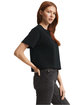 American Apparel Ladies' Fine Jersey Boxy T-Shirt BLACK ModelSide