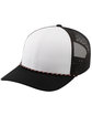 Pacific Headwear Trucker Snapback Braid Cap white/ blk/ blk ModelQrt