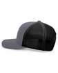 Pacific Headwear Trucker Snapback Hat graphite/ black FlatFront