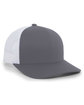 Pacific Headwear Trucker Snapback Hat graphite/ white OFFront