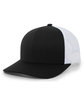 Pacific Headwear Trucker Snapback Hat BLACK/ WHITE ModelQrt