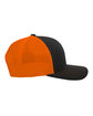 Pacific Headwear Trucker Snapback Hat black/ neon orng ModelSide