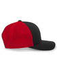 Pacific Headwear Trucker Snapback Hat black/ red/ blk ModelSide
