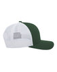 Pacific Headwear Trucker Snapback Hat dk green/ wht ModelSide