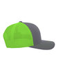 Pacific Headwear Trucker Snapback Hat graphite/ n grn ModelSide