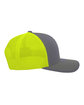 Pacific Headwear Trucker Snapback Hat graphite/ n yllw ModelSide