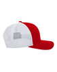 Pacific Headwear Trucker Snapback Hat red/ white ModelSide