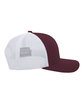 Pacific Headwear Trucker Snapback Hat maroon/ white ModelSide