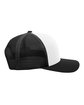 Pacific Headwear Trucker Snapback Hat white/ blk/ blk ModelSide