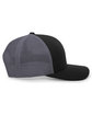 Pacific Headwear Trucker Snapback Hat black/ graphite ModelSide