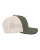 Pacific Headwear Contrast Stitch Trucker Snapback moss green/ bge ModelSide