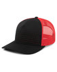 Pacific Headwear Perforated Trucker  Cap black/ red/ blk ModelQrt
