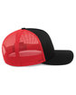 Pacific Headwear Perforated Trucker  Cap black/ red/ blk ModelSide