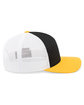 Pacific Headwear Perforated Trucker  Cap blk/ wht/ gold ModelSide