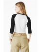 Bella + Canvas Ladies' Micro Ribbed Three-Quarter Raglan Baby T-Shirt white/ black ModelBack