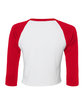 Bella + Canvas Ladies' Micro Ribbed Three-Quarter Raglan Baby T-Shirt white/ red OFBack