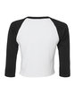 Bella + Canvas Ladies' Micro Ribbed Three-Quarter Raglan Baby T-Shirt white/ black OFBack