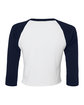 Bella + Canvas Ladies' Micro Ribbed Three-Quarter Raglan Baby T-Shirt white/ navy OFBack