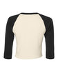 Bella + Canvas Ladies' Micro Ribbed Three-Quarter Raglan Baby T-Shirt natural/ black OFBack