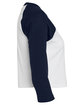 Bella + Canvas Ladies' Micro Ribbed Three-Quarter Raglan Baby T-Shirt white/ navy OFSide