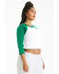 Bella + Canvas Ladies' Micro Ribbed Three-Quarter Raglan Baby T-Shirt white/ kelly ModelSide